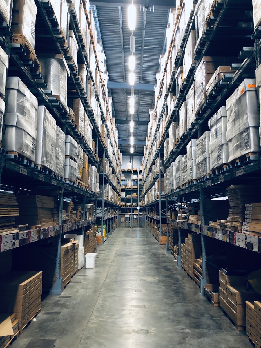 Modern e-commerce warehouse fulfillment center with automation